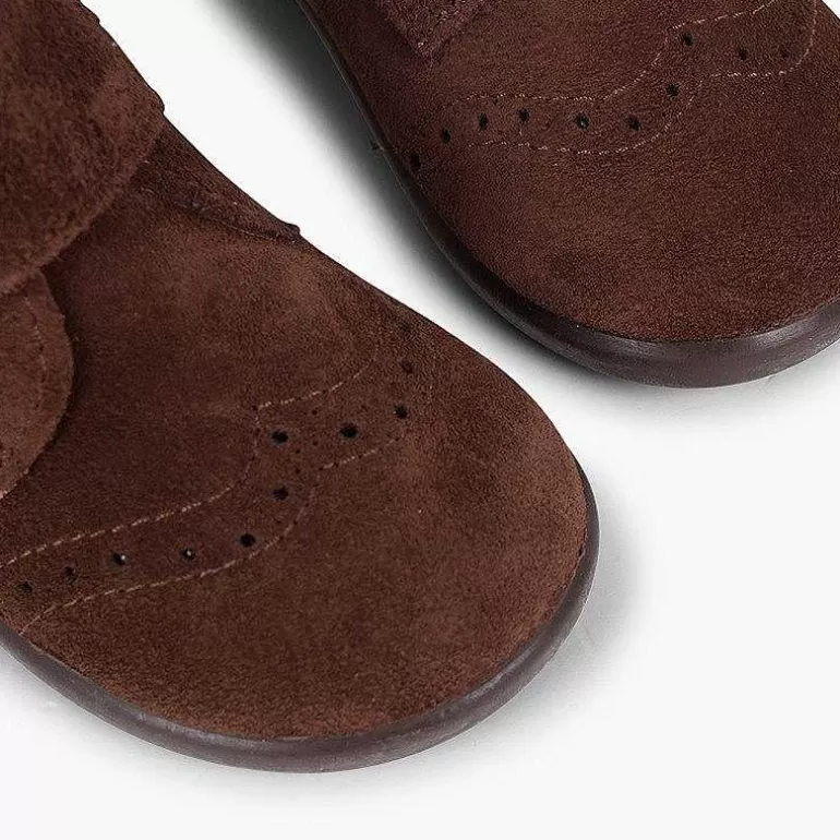 Clearance Suede And Loop Fasteners Booties With Decorative Buckles Girls Boots
