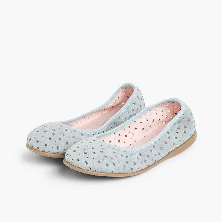 Cheap Suede Ballet Pumps With Elastic And Star Punch Hole Detail Women Ballet Pumps And Flats