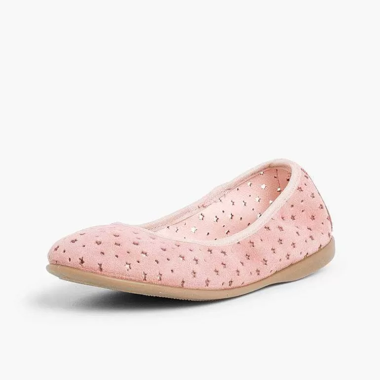 Cheap Suede Ballet Pumps With Elastic And Star Punch Hole Detail Women Ballet Pumps And Flats