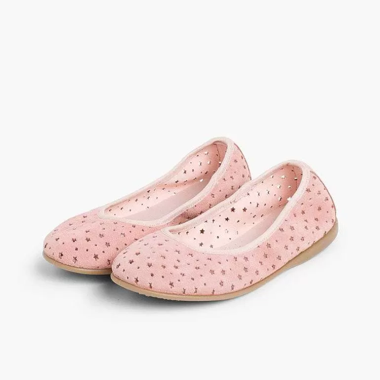Cheap Suede Ballet Pumps With Elastic And Star Punch Hole Detail Women Ballet Pumps And Flats