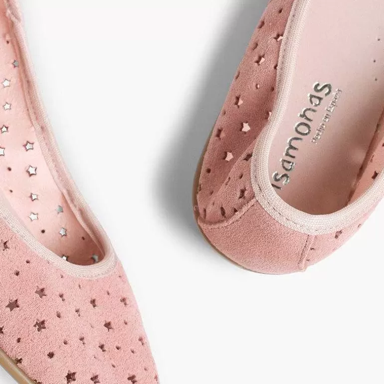 Cheap Suede Ballet Pumps With Elastic And Star Punch Hole Detail Women Ballet Pumps And Flats