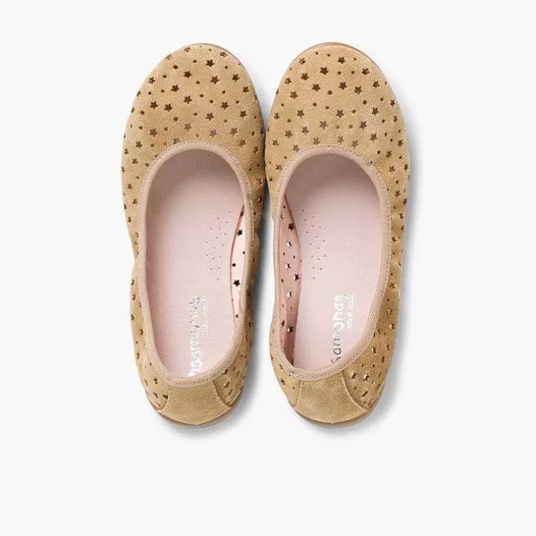 Cheap Suede Ballet Pumps With Elastic And Star Punch Hole Detail Women Ballet Pumps And Flats