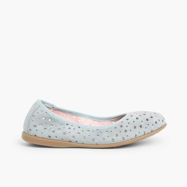 Cheap Suede Ballet Pumps With Elastic And Star Punch Hole Detail Women Ballet Pumps And Flats