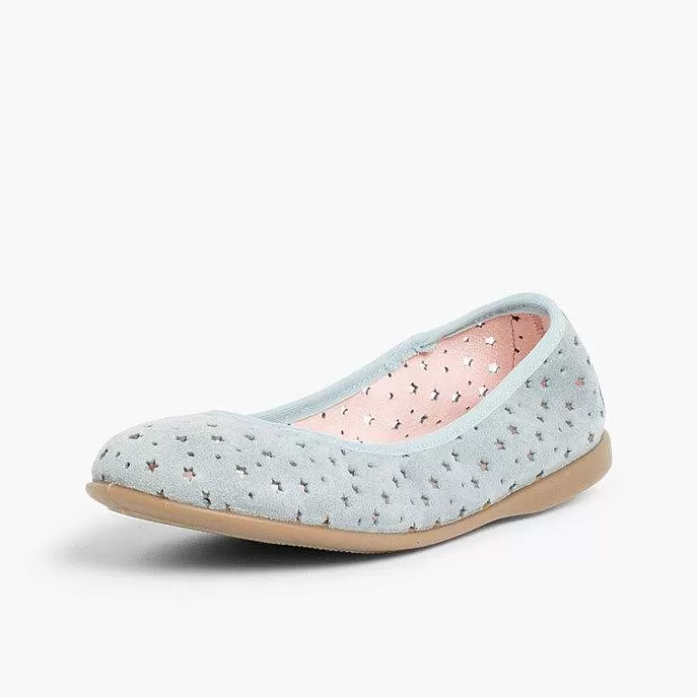 Cheap Suede Ballet Pumps With Elastic And Star Punch Hole Detail Women Ballet Pumps And Flats