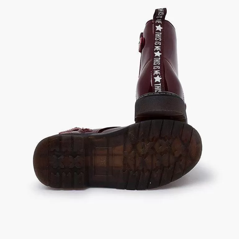 Hot Velvet Laced Boots Type Patent Leather Garvalin Girls Boots