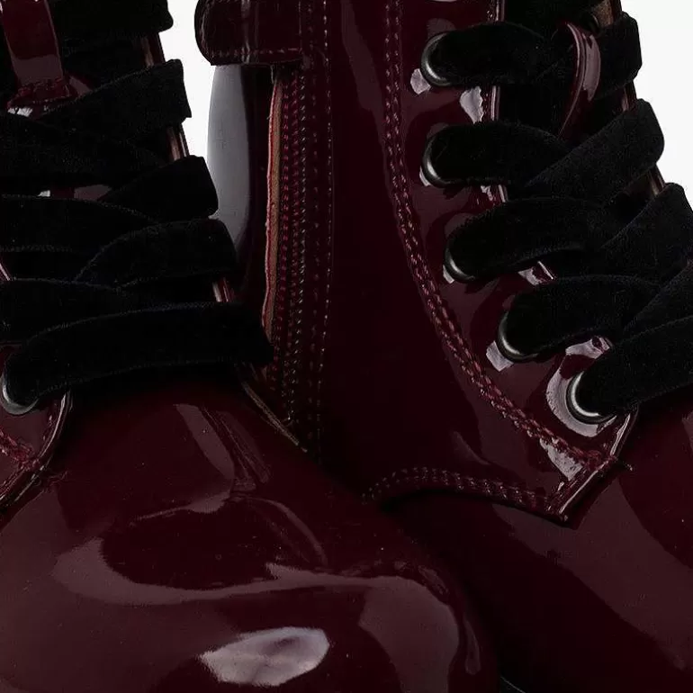 Hot Velvet Laced Boots Type Patent Leather Garvalin Girls Boots