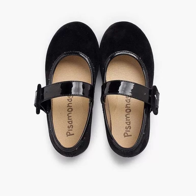 Sale Velvet Mary Jane Wide Strap Type Patent Leather Girls Mary Janes