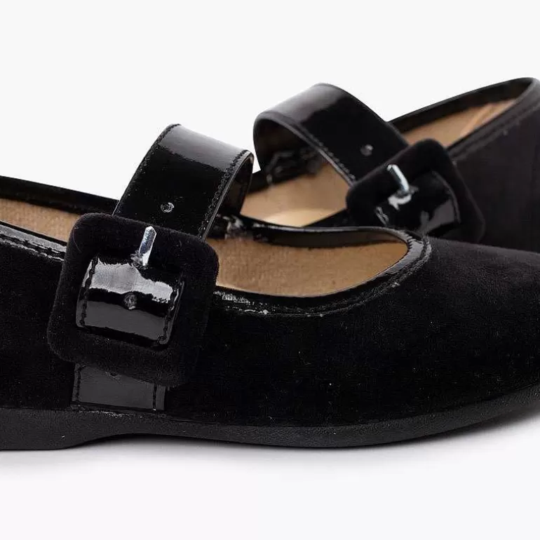 Sale Velvet Mary Jane Wide Strap Type Patent Leather Girls Mary Janes