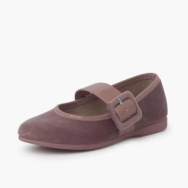 Sale Velvet Mary Jane Wide Strap Type Patent Leather Girls Mary Janes